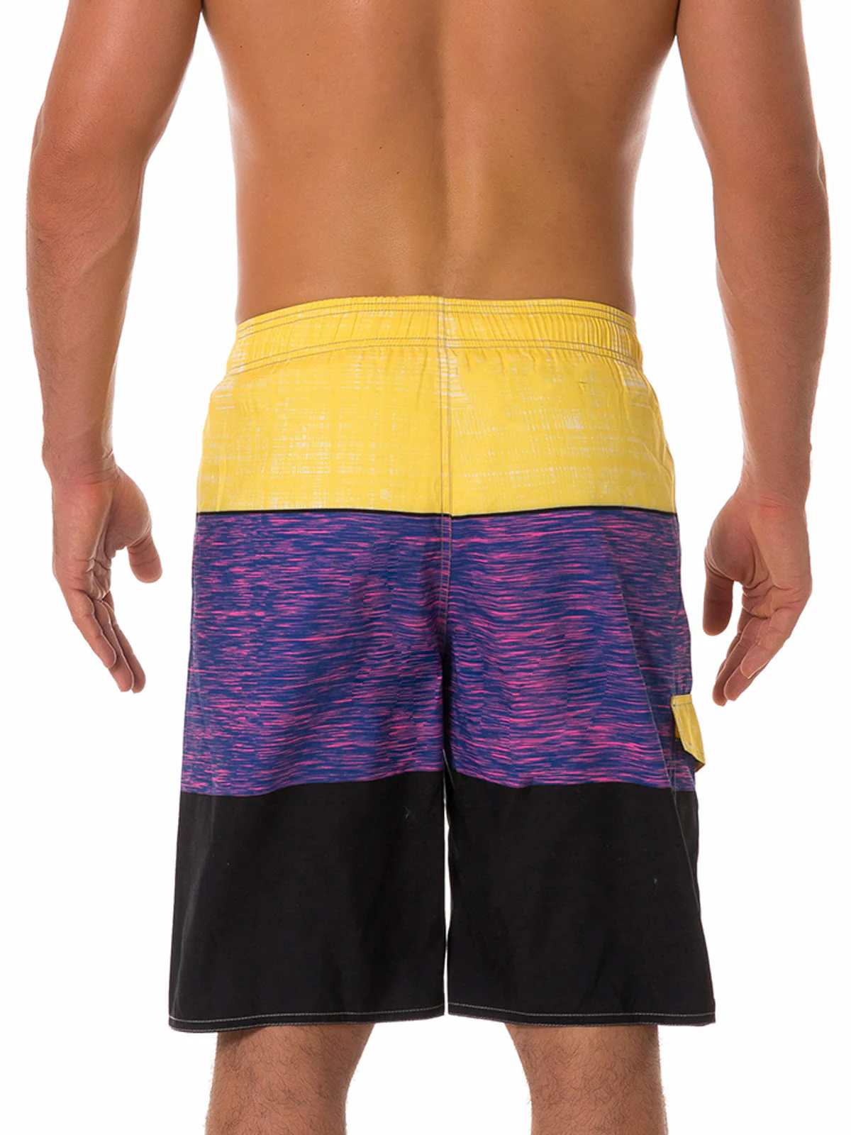 Shorts de plage décontractés d'été en patchwork tricolore pour hommes – Image 2
