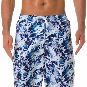Short de plage bleu marine imprimé baleine pour hommes, maillot de bain décontracté