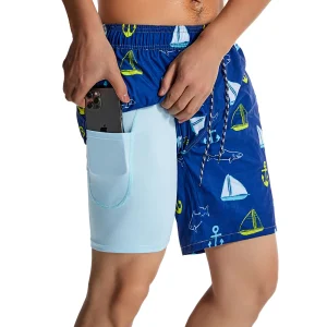 Maillot de bain à séchage rapide pour homme avec imprimé ancre de voile