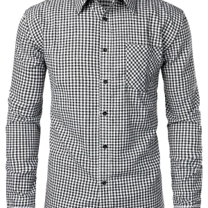 Chemise coupe classique en coton à carreaux