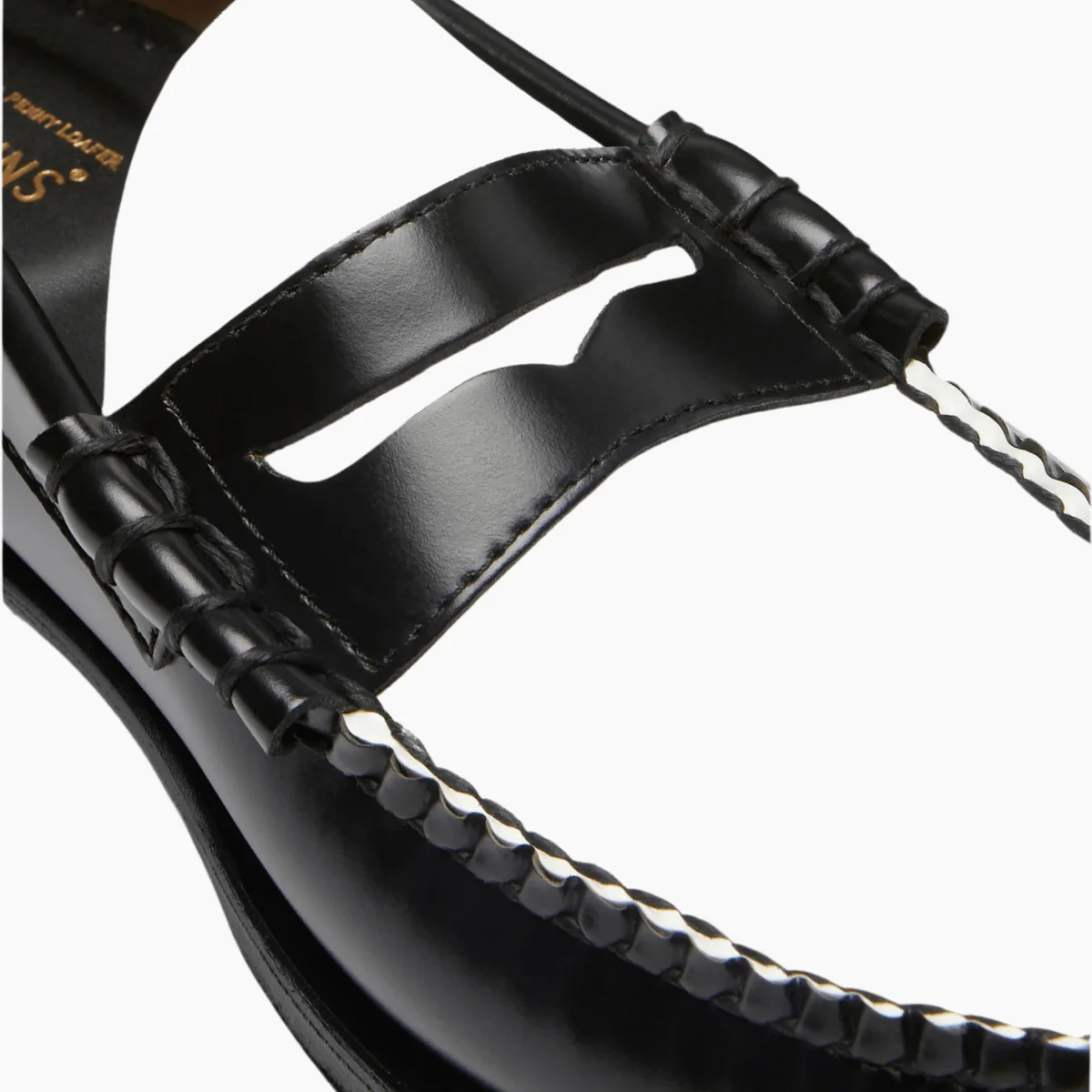 WEEJUN HERITAGE LARSON MOC PEN - Black & White Lthr – Image 5