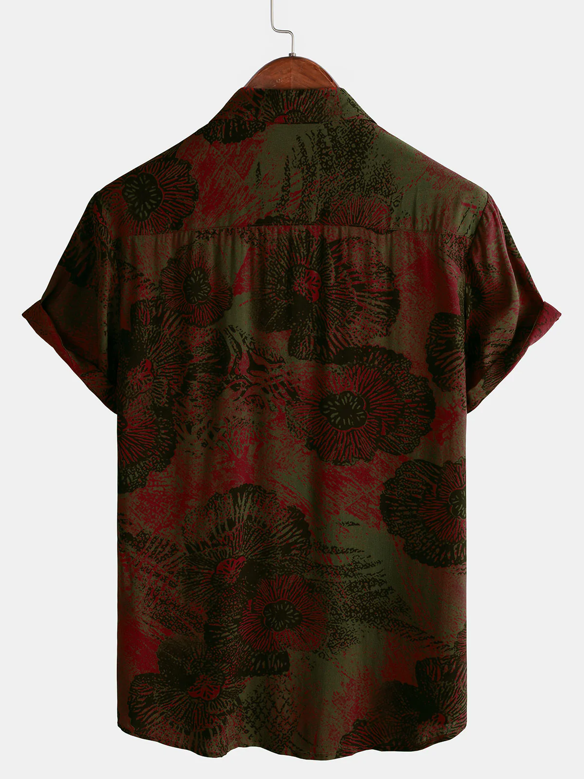 Lot de 2 | Chemises décontractées à manches courtes et boutons à motif floral rétro pour hommes – Image 4