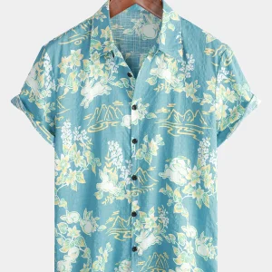 Chemise à boutons à manches courtes pour hommes, imprimé Floral Tropical hawaïen, plage, été