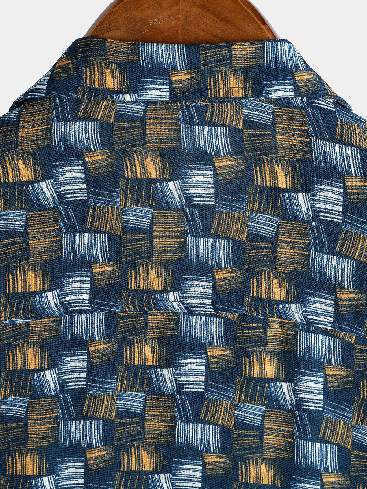 Chemise d'été décontractée à manches courtes pour homme, style rétro, bleu – Image 8