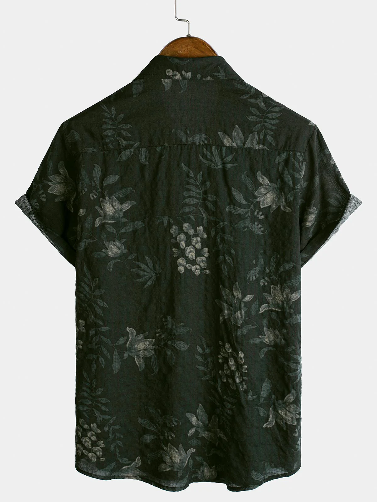 Lot de 2 | Chemises de vacances à manches courtes pour homme, style vintage, à fleurs, respirantes, avec poches – Image 8