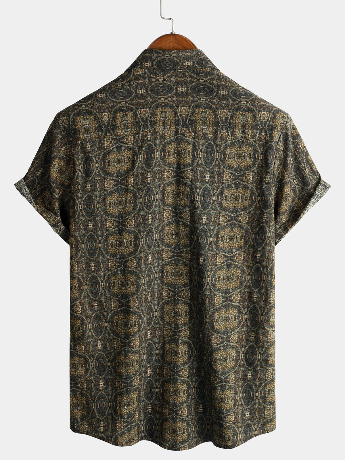Chemise boutonnée rétro d'été à manches courtes en coton vintage pour hommes des années 70 – Image 2