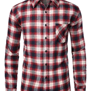 Chemise coupe classique en flanelle à carreaux