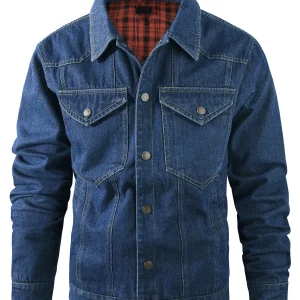 Veste en jean à manches longues pour homme, cardigan western automne-hiver
