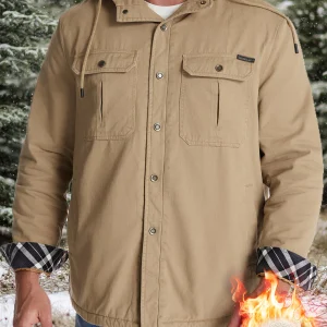 Veste décontractée en velours côtelé pour hommes revers solide Sherpa doublé chaud manteau d'hiver d'automne