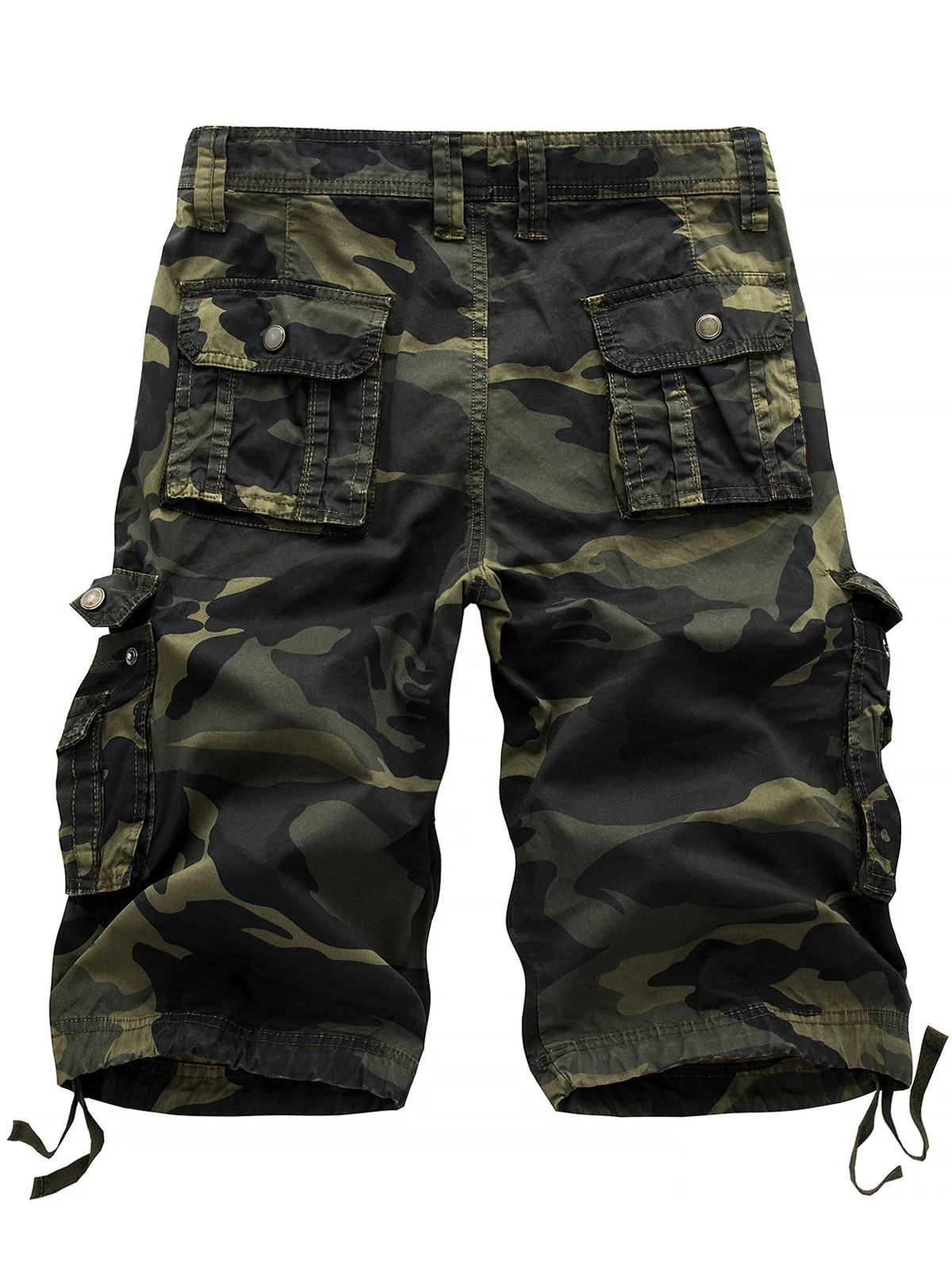 Short camouflage décontracté en coton de couleur unie de grande taille pour hommes – Image 2