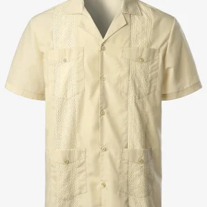 Chemisette à tissage jacquard en coton de couleur unie