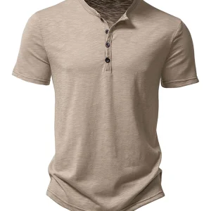 T-shirt d'été décontracté à manches courtes de couleur unie pour hommes