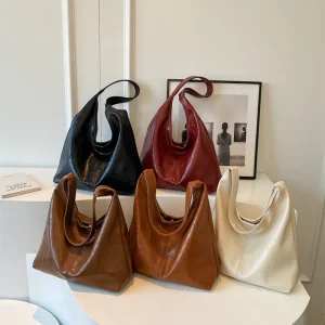 Sac à bandoulière spacieux – Cuir souple Tote Bag
