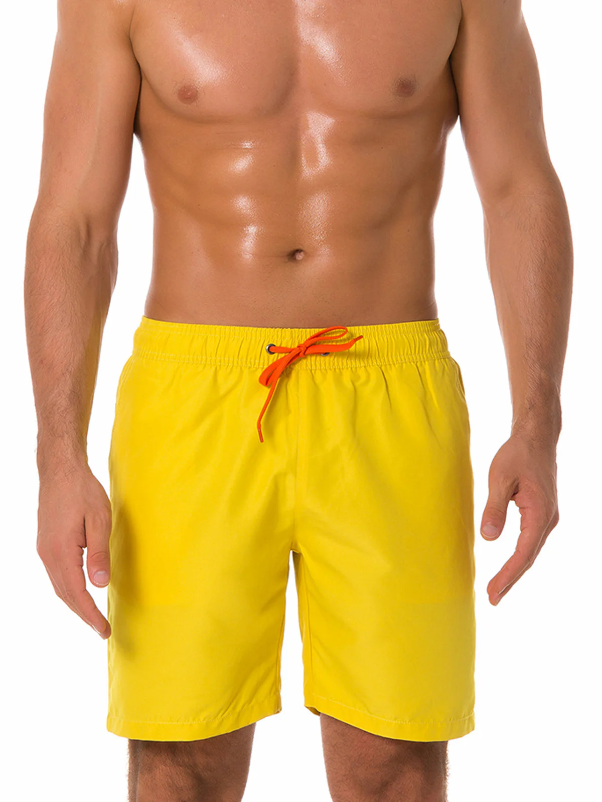 Shorts de plage décontractés d'été de couleur unie pour hommes – Image 7