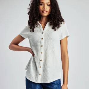 Blouse à manches courtes avec boutons