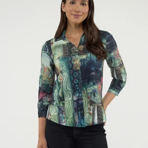 Blouse à manches 3/4 avec boutons