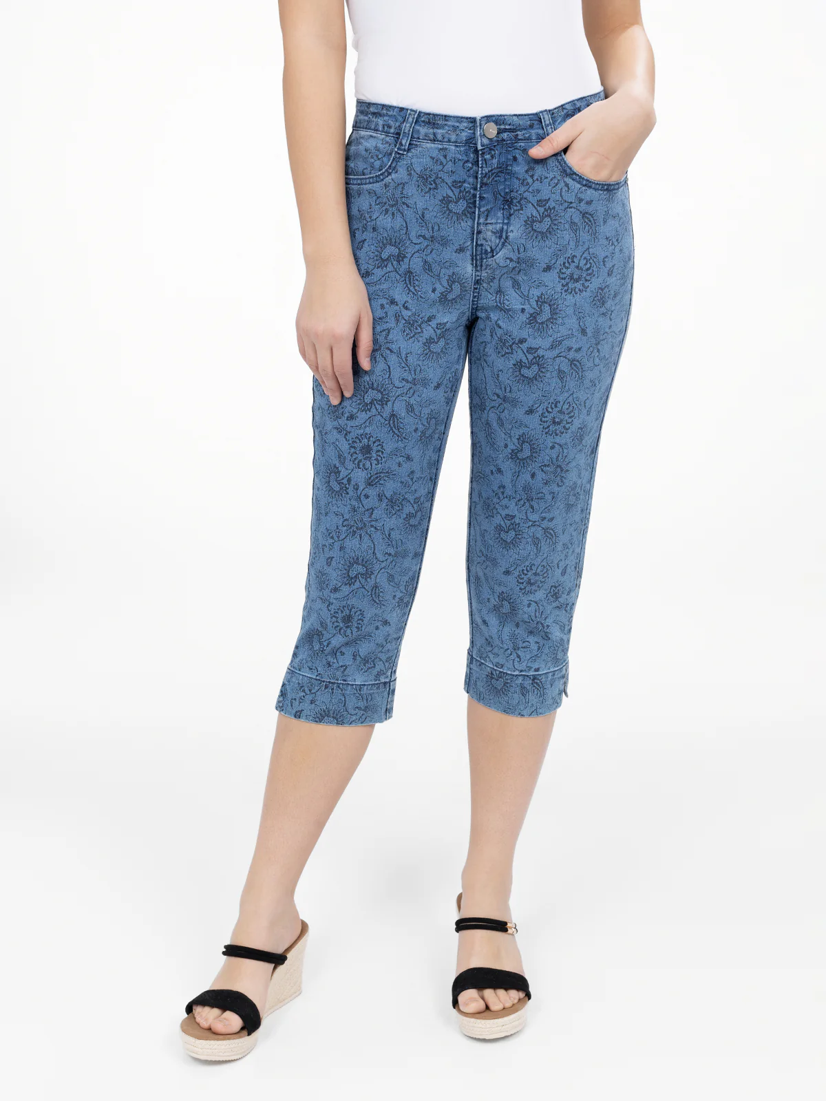 Capri droit en denim