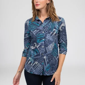 Blouse à manches 3/4 avec boutons