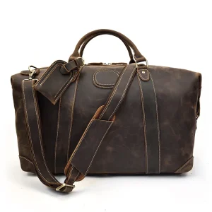 Sac de voyage en cuir Crazy Horse – Grande capacité, cuir premium