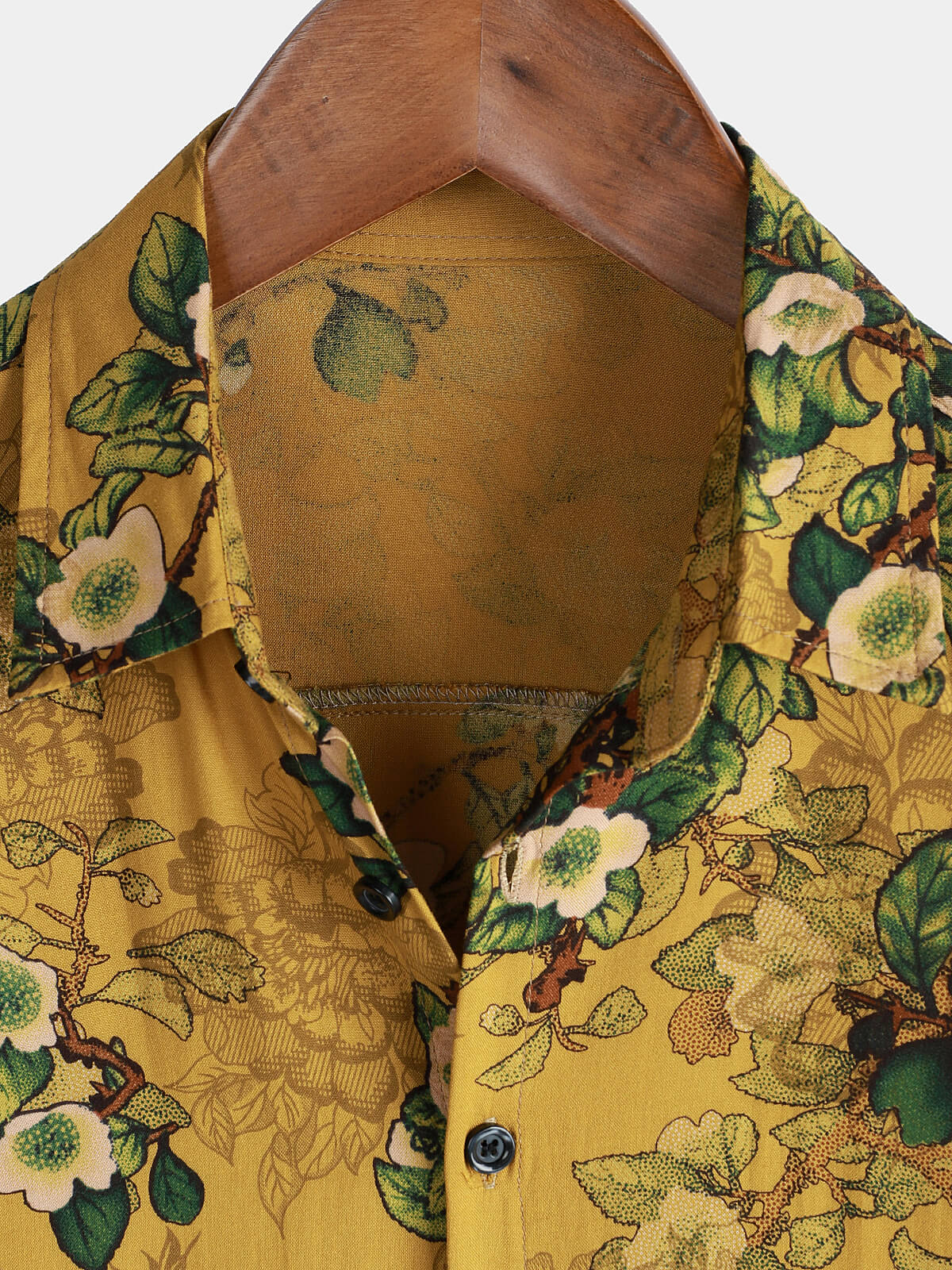 Lot de 3 | Chemises boutonnées à manches courtes pour homme, style hawaïen, vintage, à imprimé floral, pour l'été et les vacances – Image 3