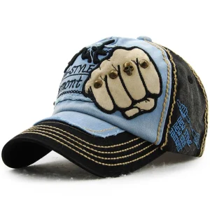 Casquette décontractée à motif de poing et lettre de mode pour hommes