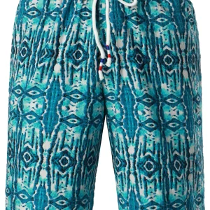 Short bleu rétro décontracté en coton Boho d'été pour hommes