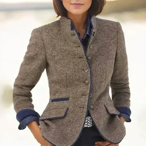 Emma | Blazer Femme Court Élégant Noir ou Bleu Marine
