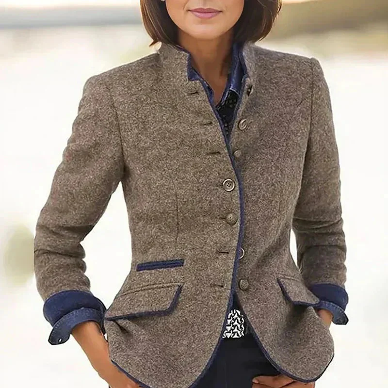 Emma | Blazer Femme Court Élégant Noir ou Bleu Marine