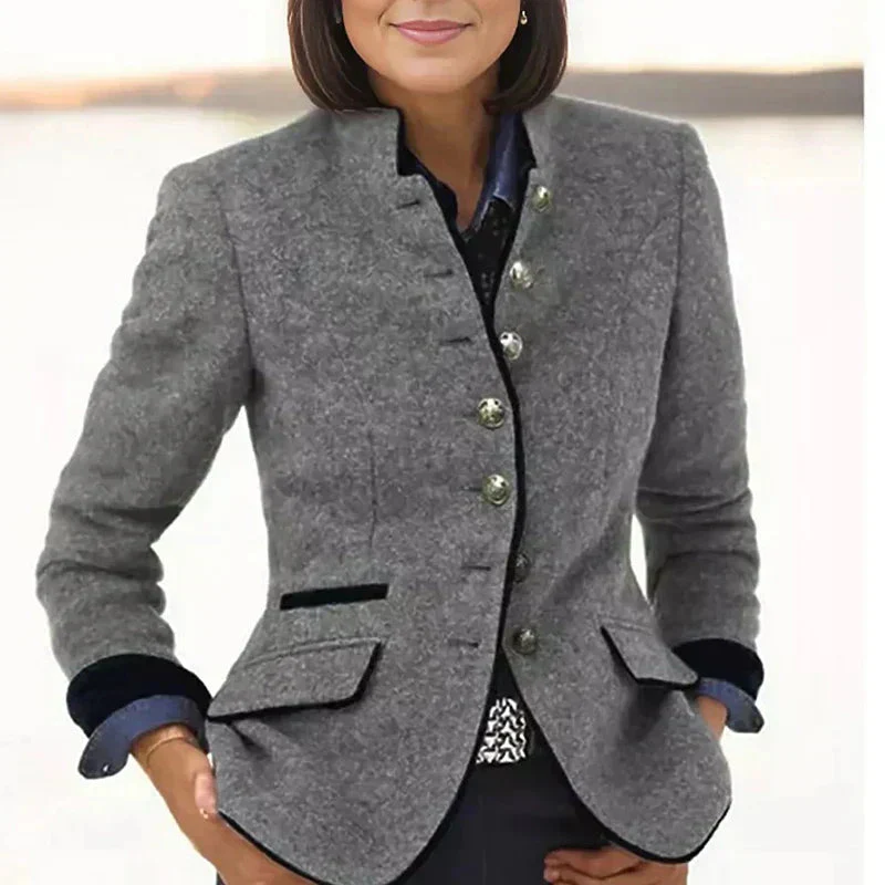 Emma | Blazer Femme Court Élégant Noir ou Bleu Marine – Image 6