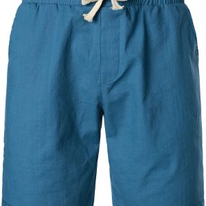 Short décontracté en lin et coton pour hommes, taille élastique, ample, couleur unie