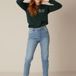 Jean droit à taille haute