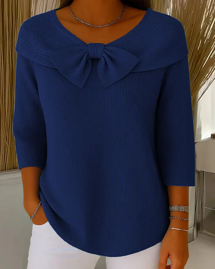Élise | Pull Femme Élégant à Nœud, Coupe Ajustée et Manches Longues – Image 5