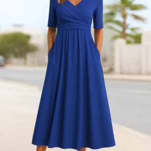 Clara | Élégante Robe Portefeuille à Manches Courtes pour Femme