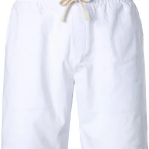 Short décontracté en coton et lin respirant de couleur unie pour hommes