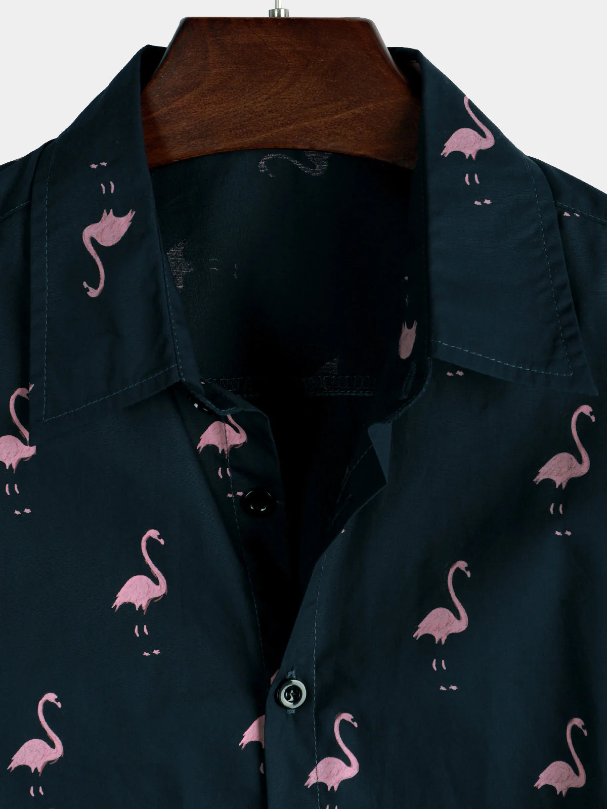Chemise à manches courtes décontractée hawaïenne pour homme avec motif animal flamant rose – Image 3