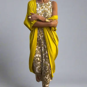 Élise | Robe Longue Fluide Élégante avec Cardigan Assorti pour Femme