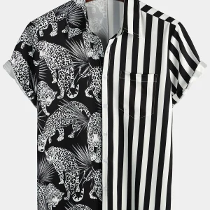 Chemise d'été à coutures rayées avec poches