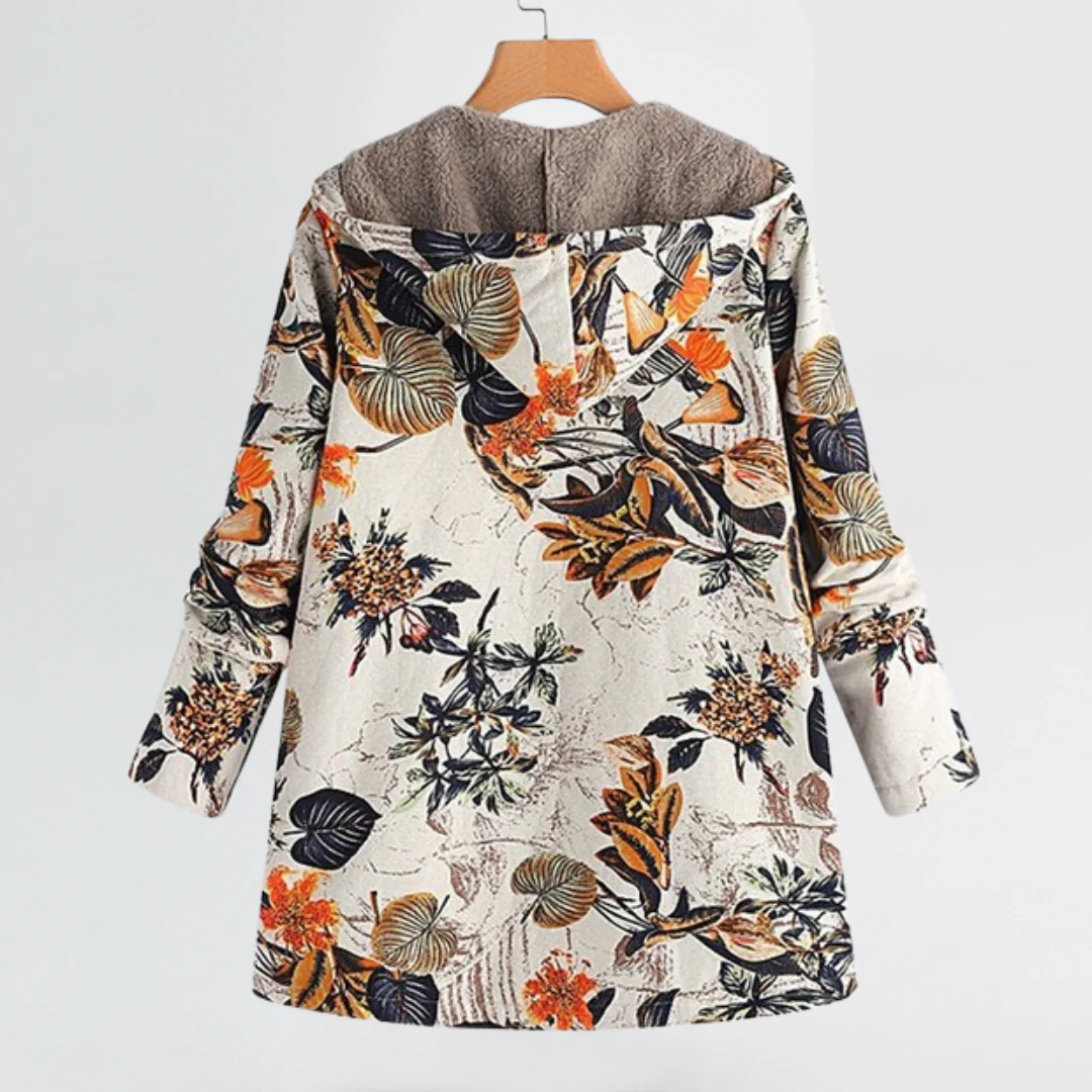 Léa | Élégante Veste Femme Hiver à Motif Floral Vintage – Image 8