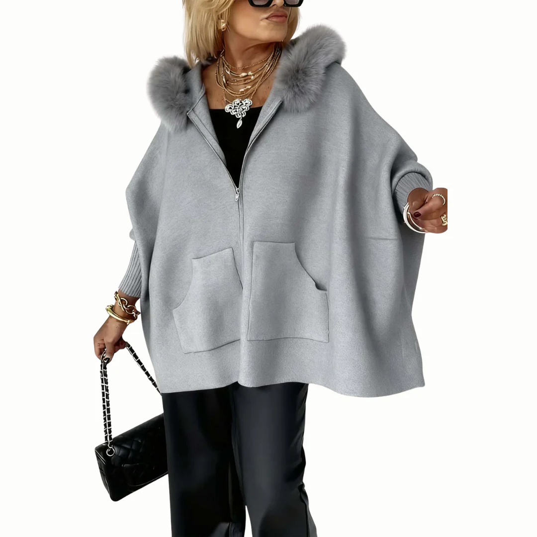 Irene | Manteau Hiver Femme Élégant avec Capuche en Fausse Fourrure – Image 7