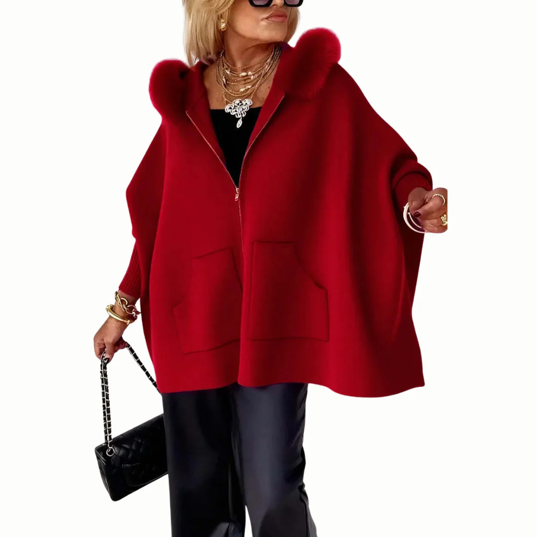 Irene | Manteau Hiver Femme Élégant avec Capuche en Fausse Fourrure – Image 8