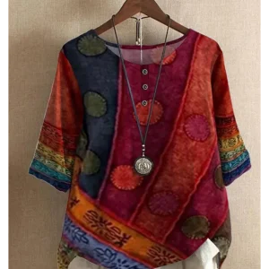 Célia | Top Boho Léger avec Design Artistique Unique pour Femmes