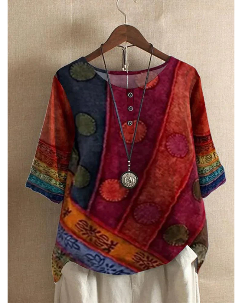 Célia | Top Boho Léger avec Design Artistique Unique pour Femmes