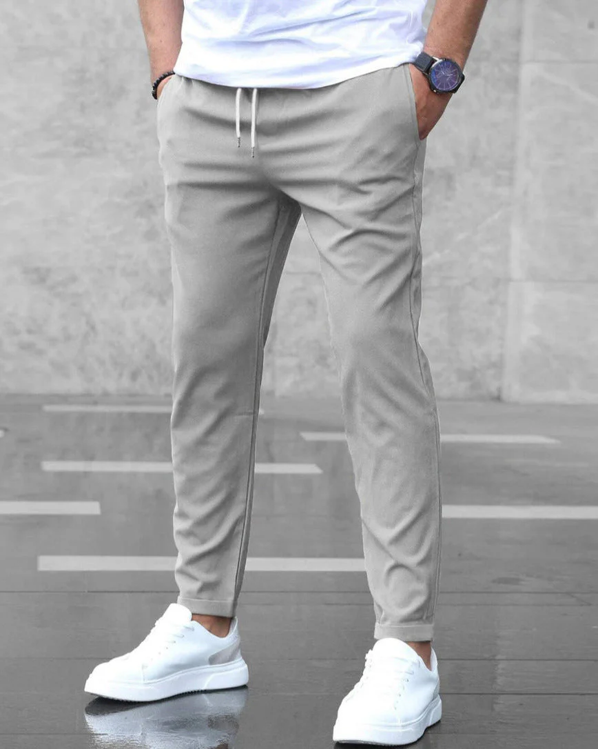 Léo | Pantalon Homme Slim Décontracté Élastique avec Cordon de Serrage