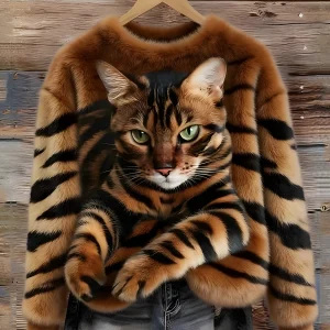 Charlie | Pull Chaud Imprimé Chat Confortable et Tendance