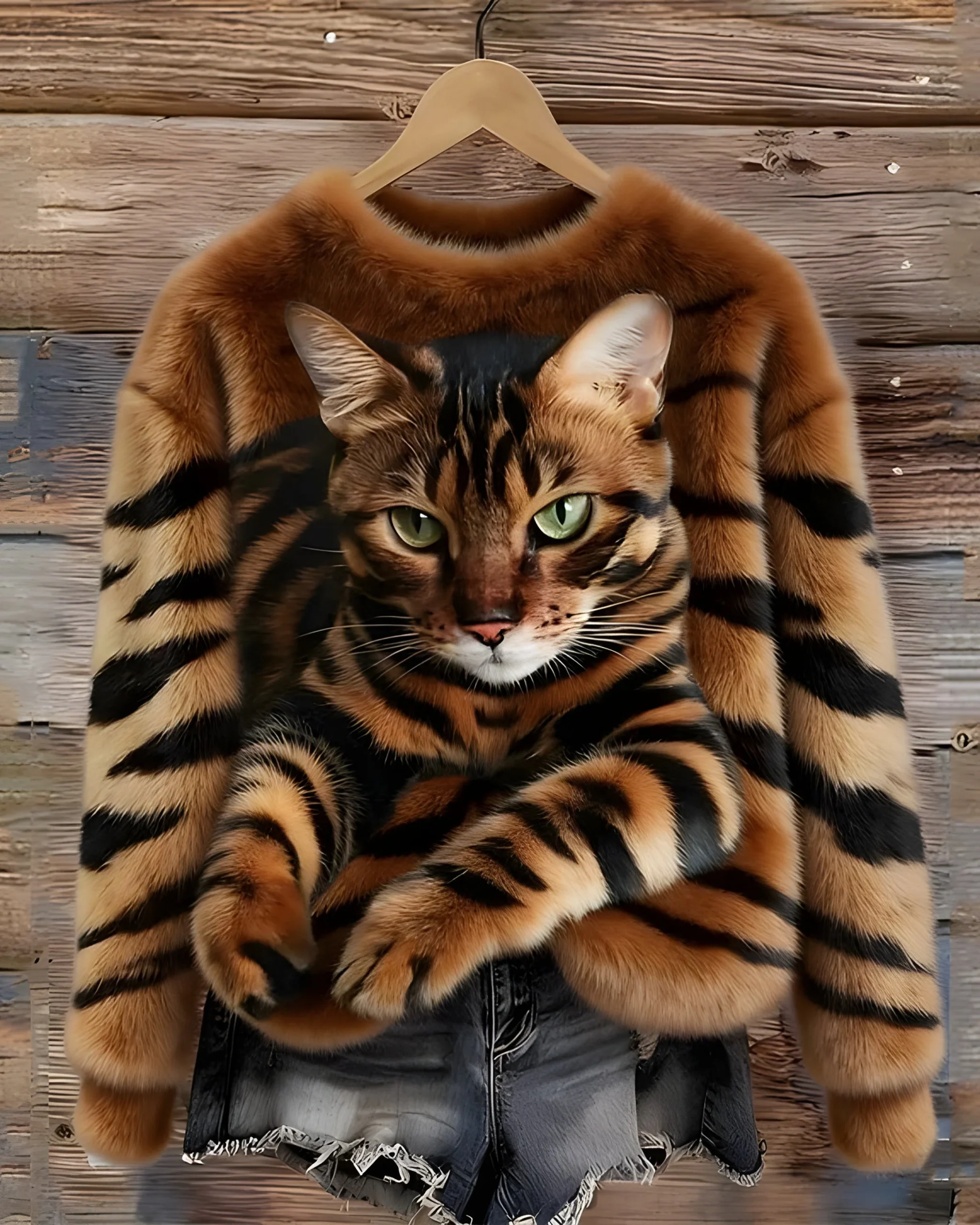 Charlie | Pull Chaud Imprimé Chat Confortable et Tendance