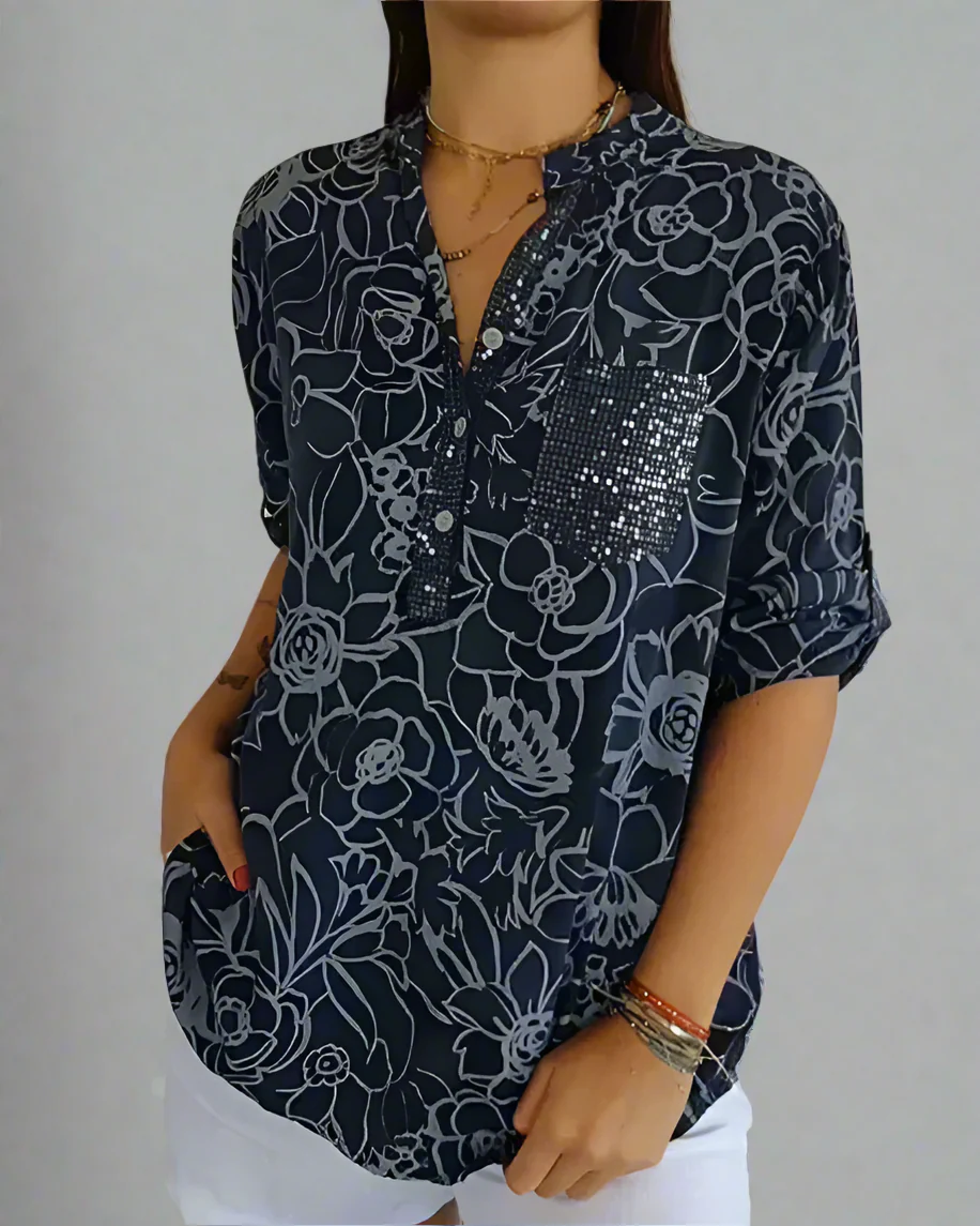 Lila | Blouse Femme Élégante à Imprimé Floral – Image 7