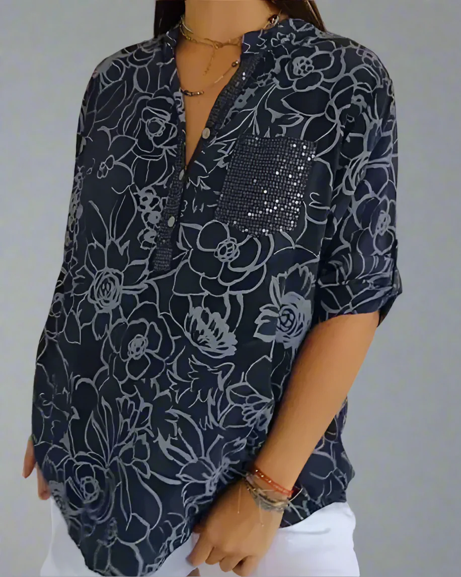 Lila | Blouse Femme Élégante à Imprimé Floral – Image 8