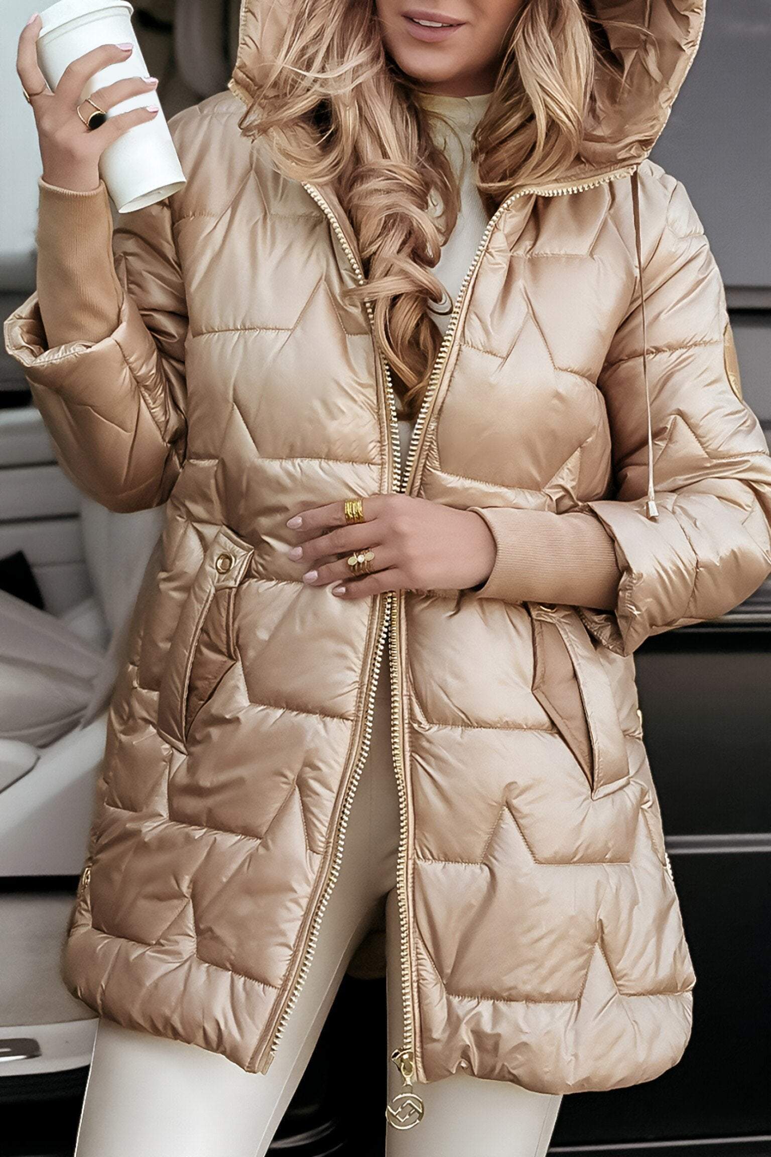 Génevieve | Manteau Long Femme Hiver Matelassé à Capuche – Élégant et Chaud, Idéal pour L'Hiver – Image 8