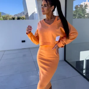 Andrea｜Ensemble Décontracté Sweatshirt et Robe