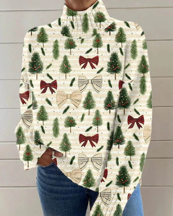 Diane | Pull à Col Roulé Loose-Fit pour Femme avec Imprimé Artistique – Image 6